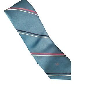 Christian‎ Dior Turquoise Blue diagonal striped neck tie Mens